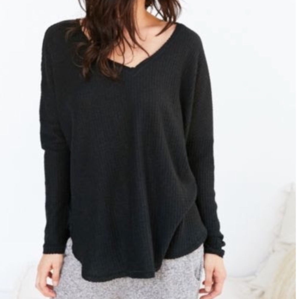 Black Waffle Sweater from Urban Outfitters